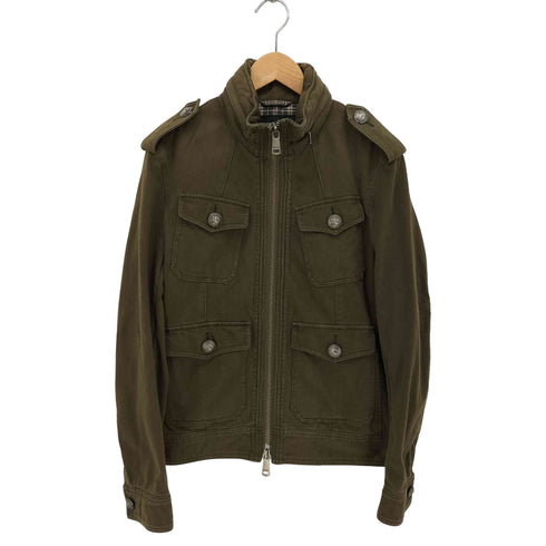 バーバリーブラックレーベル BURBERRY BLACK LABEL パッカブルフード ダブルジップ スタンドカラー ミリタリー ジャケット メンズ import:M