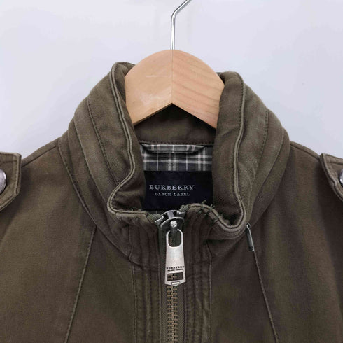 バーバリーブラックレーベル BURBERRY BLACK LABEL パッカブルフード ダブルジップ スタンドカラー ミリタリー ジャケット メンズ import:M