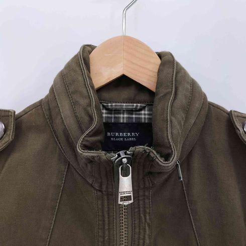 バーバリーブラックレーベル BURBERRY BLACK LABEL パッカブルフード ダブルジップ スタンドカラー ミリタリー ジャケット メンズ import:M