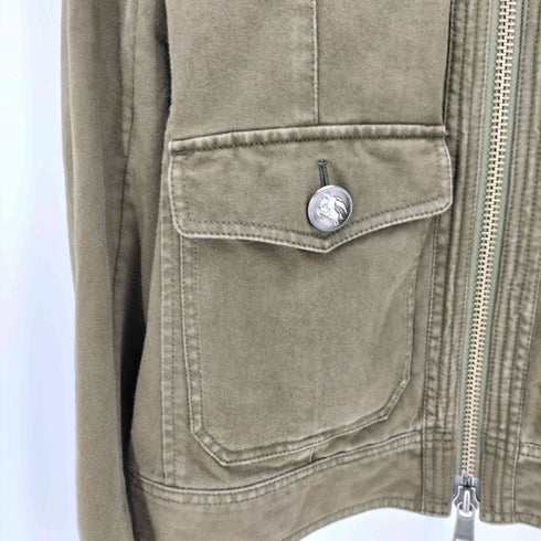 バーバリーブラックレーベル BURBERRY BLACK LABEL パッカブルフード ダブルジップ スタンドカラー ミリタリー ジャケット メンズ import:M