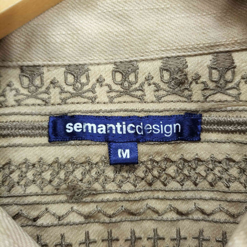 セマンティックデザイン semanticdesign USED加工刺繍デニムジャケット Y2K メンズ M