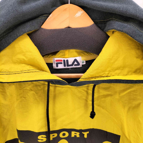 フィラ FILA ロゴプリント ナイロン切替レイヤードパーカー メンズ JPN:M