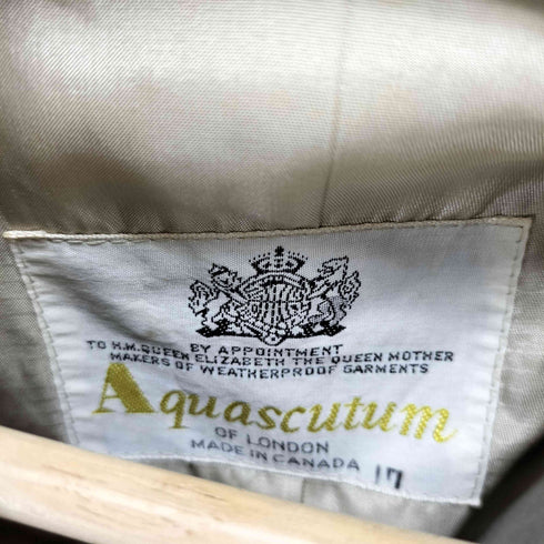 アクアスキュータム AQUASCUTUM 70-80s カナダ製 AQUA5 チェックライナー付 トレンチコート レディース
