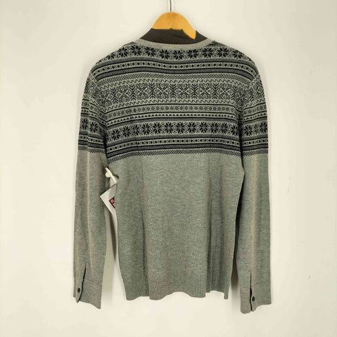 バーバリーブラックレーベル BURBERRY BLACK LABEL ノルディック柄 ホースロゴ刺繍Vネックニット メンズ JPN:2
