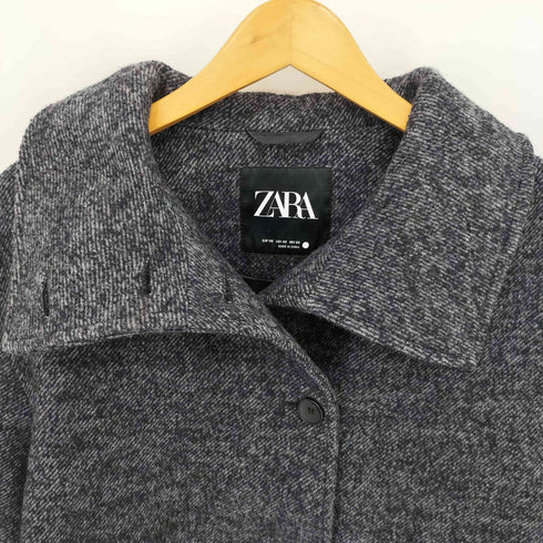 ザラ ZARA COLLECTION SHORT HERRINGBONE WOOL COAT ヘリンボーン ショート ウール コート レディース import:XS