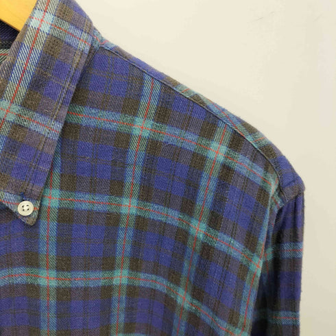 ポロカントリーラルフローレン POLO COUNTRY RALPH LAUREN 80-90S ポニー 刺繍 チェック ボタンダウン L/S ネル シャツ メンズ import:M