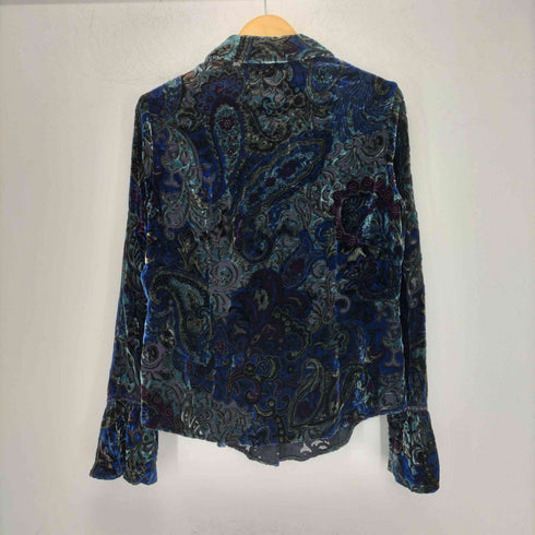 DONNA DEGNAN ベロア L/S 総柄 フリルシャツ レディース US:8