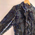 DONNA DEGNAN ベロア L/S 総柄 フリルシャツ レディース US:8