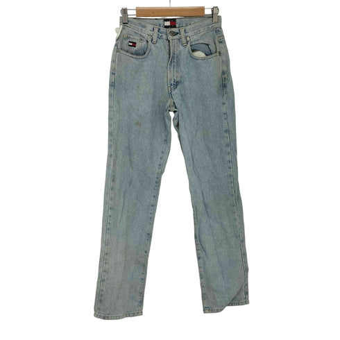 トミージーンズ tommy jeans 90s ロゴパッチ ストレートデニムパンツ レディース