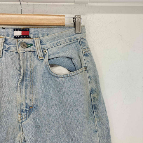 トミージーンズ tommy jeans 90s ロゴパッチ ストレートデニムパンツ レディース