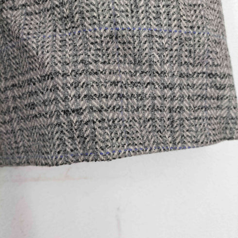 カシミヤ混チェック柄比翼ステンカラーコート メンズ 92A5