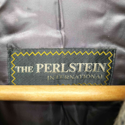 カシミヤ混チェック柄比翼ステンカラーコート メンズ 92A5