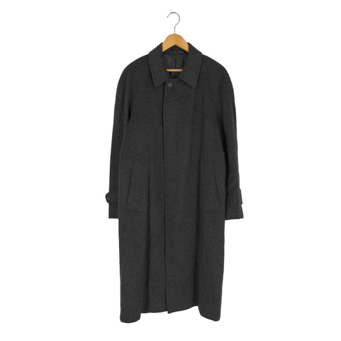 カシミヤ混 ウールロング ステンカラーコート メンズ JPN:M