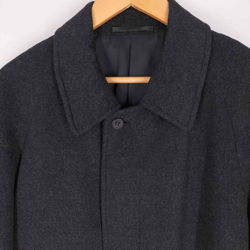 カシミヤ混 ウールロング ステンカラーコート メンズ JPN:M