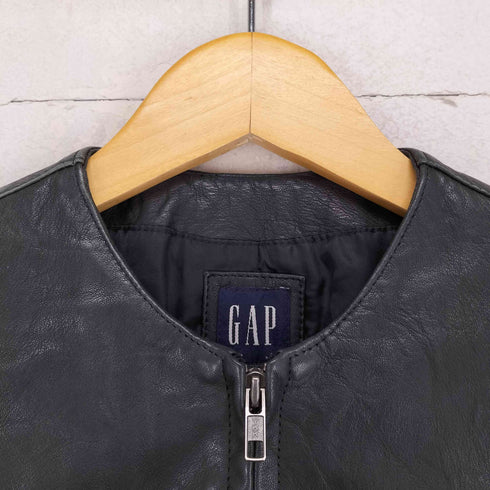 ギャップ Gap 00s OLD ラムレザーノーカラージャケット レディース XXS