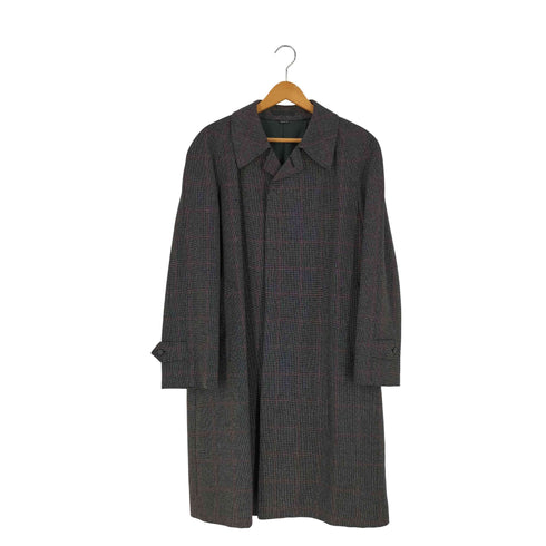 tsubame coat チェック ウール ステンカラーコート メンズ 99