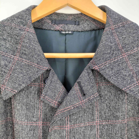 tsubame coat チェック ウール ステンカラーコート メンズ 99