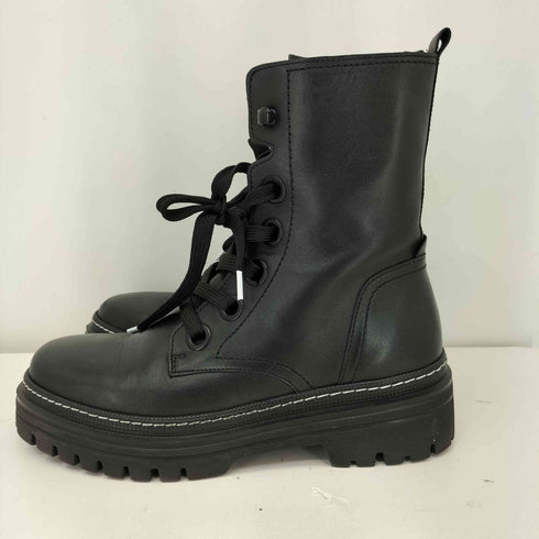 ガボール Gabor サイドジップ レースアップ レザー ショートブーツ レディース 3 1/2