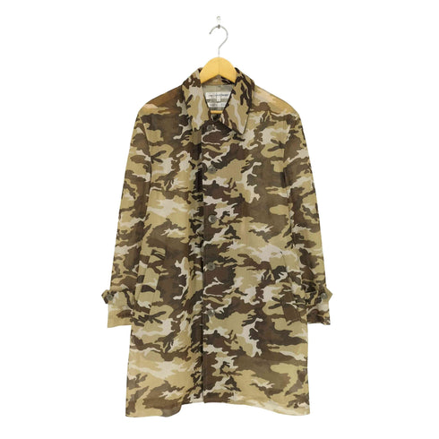 コムデギャルソンシャツ COMME des GARCONS SHIRT カモフラメッシュステンカラーコート メンズ S