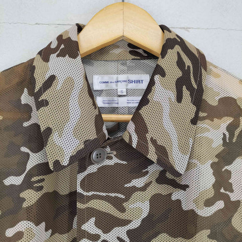 コムデギャルソンシャツ COMME des GARCONS SHIRT カモフラメッシュステンカラーコート メンズ S