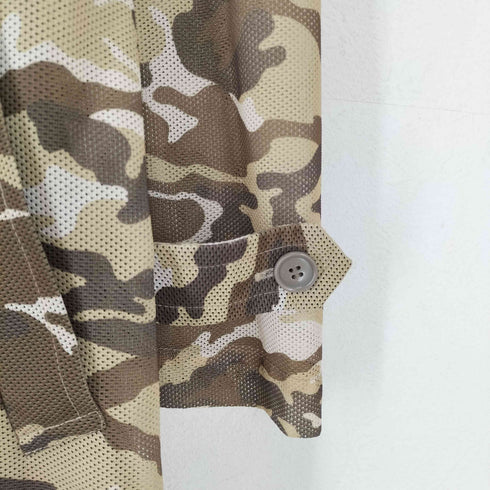 コムデギャルソンシャツ COMME des GARCONS SHIRT カモフラメッシュステンカラーコート メンズ S