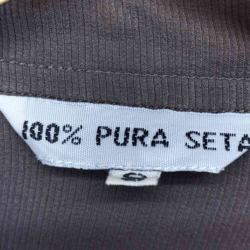 シェルボタン シルク100 L/Sシャツ レディース S