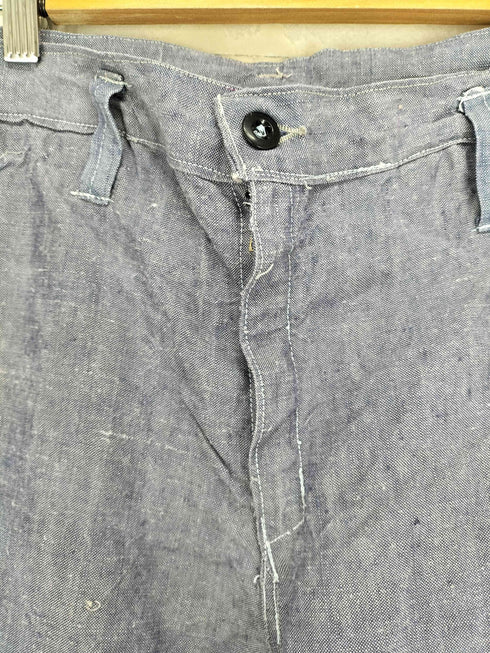 ユーロミリタリー Euro military 50-60s WICOジップ French Navy フランス海軍 ラミーリネンセーラーパンツ メンズ 34