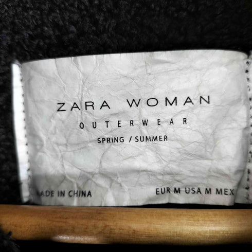 ザラ ZARA フェイクスエード ボアコート レディース import:M