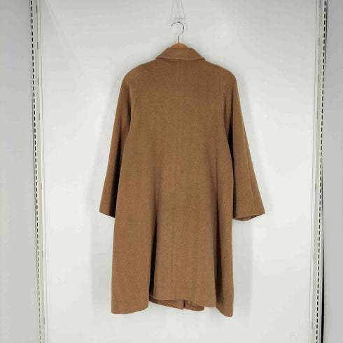 アンゴラ100% 丸襟 ヘリンボーン ロングコート レディース