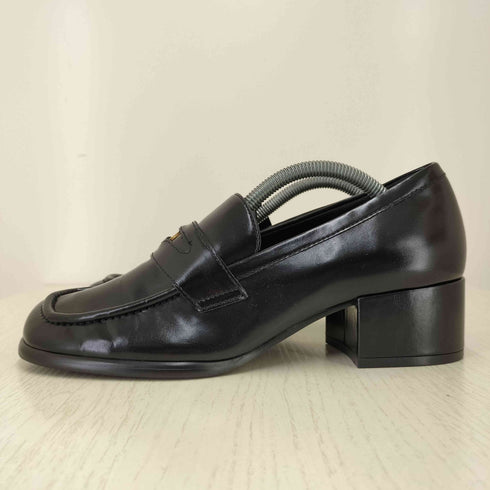 ザラ ZARA メタルディテール付きブロックヒールローファー スクエアトゥ ヒールローファー レディース 24.5
