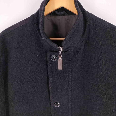 BELLUMORE アンゴラウール ヘリンボーン スタンドカラー ハーフコート メンズ LL