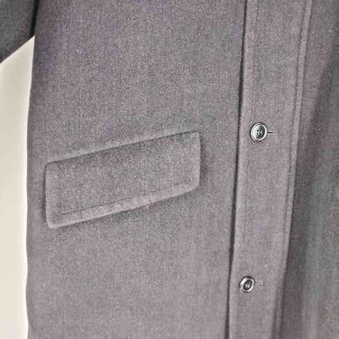 BELLUMORE アンゴラウール ヘリンボーン スタンドカラー ハーフコート メンズ LL