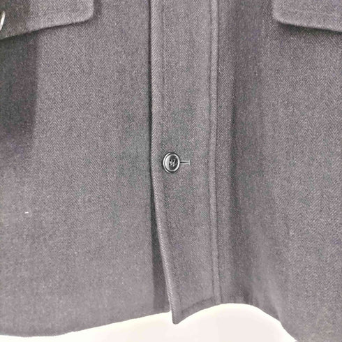 BELLUMORE アンゴラウール ヘリンボーン スタンドカラー ハーフコート メンズ LL