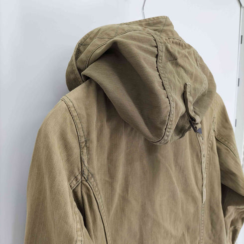 アヴィレックス AVIREX フラップポケット ドローコード ダブルジップ 2WAY セミロング ミリタリージャケット Y2K レディース import:M