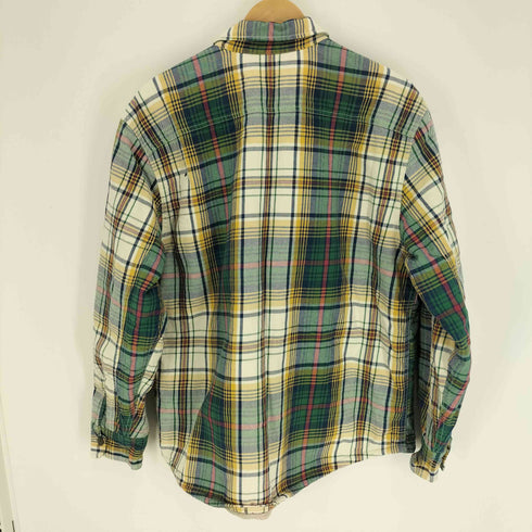 エディーバウアー Eddie Bauer 裏地ボア マドラスチェック 猫目ボタン フラップポケット フランネルシャツ メンズ import:L