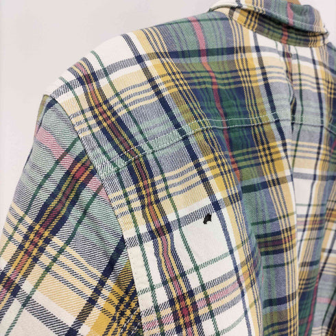 エディーバウアー Eddie Bauer 裏地ボア マドラスチェック 猫目ボタン フラップポケット フランネルシャツ メンズ import:L