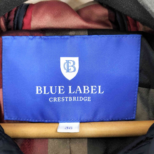 ブルーレーベルクレストブリッジ BLUE LABEL CRESTBRIDGE 裏地チェック柄 キルティングフーデッドジャケット レディース JPN:38
