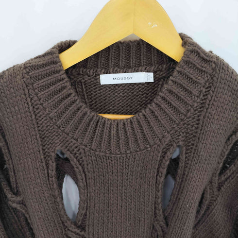 マウジー moussy CUT OUT DESIGN KINT カット アウト デザイン ニット レディース FREE
