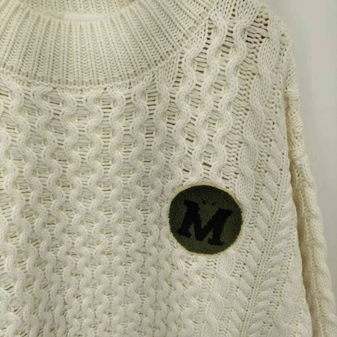 ミュエータ MUHET サガラ刺繍 ロゴケーブル ハイネックニット レディース import:L
