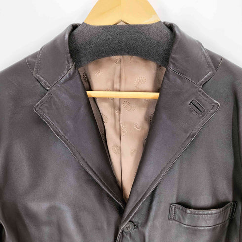 クリスチャンオジャール CHRISTIAN AUJARD 裏地ペイズリー シープレザーテーラードジャケット メンズ LL