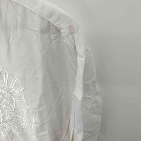 シャリーフ SHAREEF フロントフラワー エンブロイダリー レーヨン 半袖シャツ 花刺繍 メンズ JPN:1