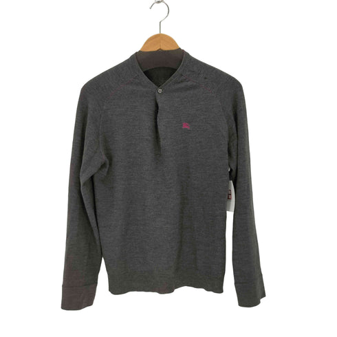 バーバリーブラックレーベル BURBERRY BLACK LABEL ロゴ刺繍ウールニット メンズ JPN:3