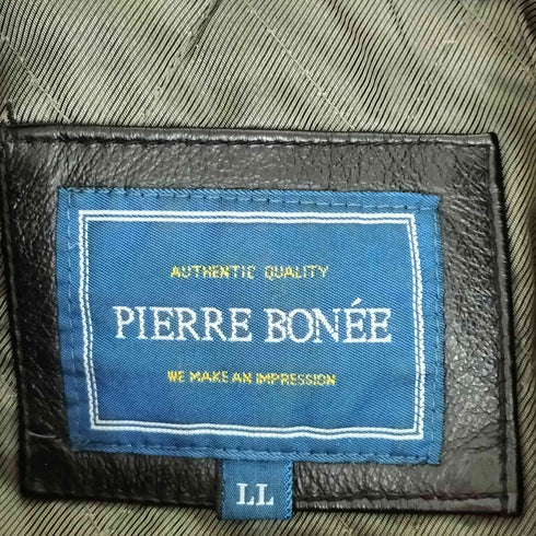 PIERRE BONEE ジップアップカウレザーコート メンズ LL