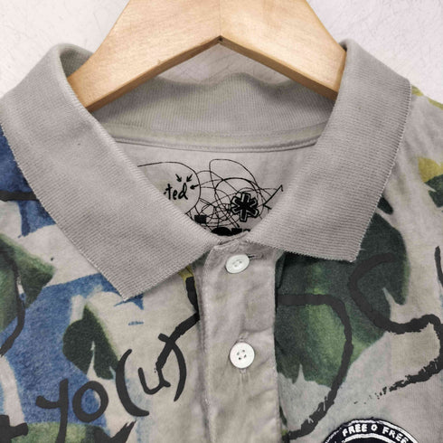 デシグアル Desigual 総柄 デザイン ポロシャツ メンズ import:XL