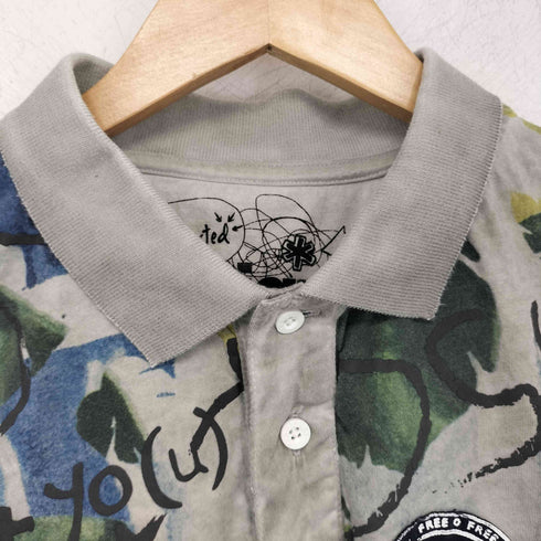 デシグアル Desigual 総柄 デザイン ポロシャツ メンズ import:XL
