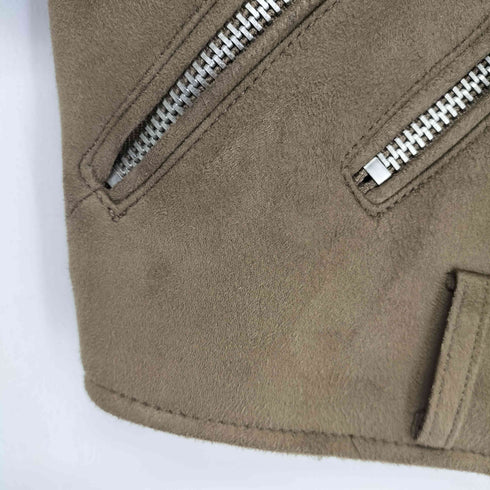 ザラ ZARA フェイクスエード 短丈 ライダースジャケット レディース import:S