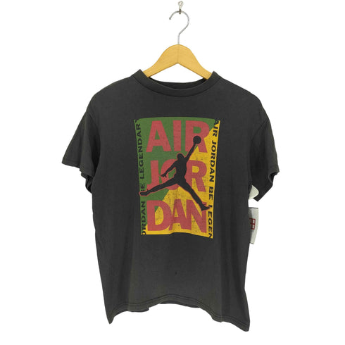 USA製 袖シングル 両面プリントクルーネックTシャツ メンズ L