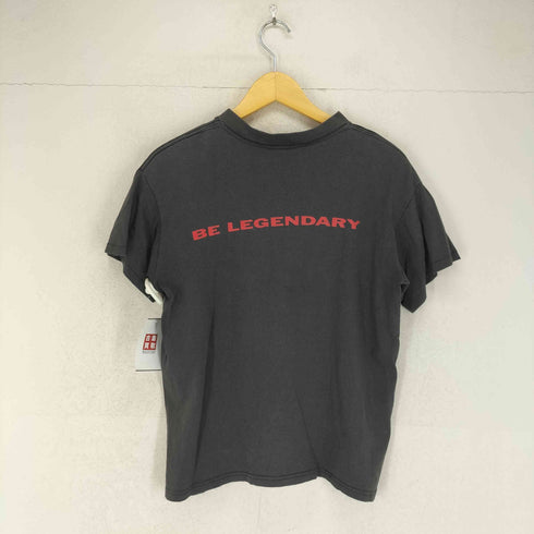 USA製 袖シングル 両面プリントクルーネックTシャツ メンズ L