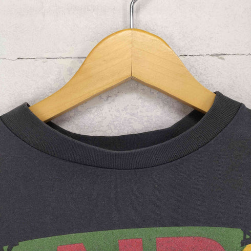 USA製 袖シングル 両面プリントクルーネックTシャツ メンズ L