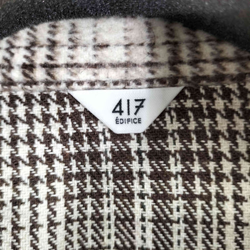 フォーワンセブンバイエディフィス 417 by EDIFICE グレンチェック ヘビーウエイトシャツ メンズ